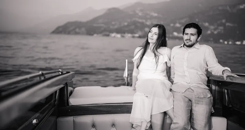 Dani y Edu en el Lago de Como, en la sesión de Cristiano Ostinelli.